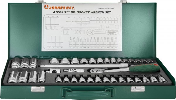 Набор головок торцевых 3/8"DR 6-24 мм 41 предмет S04H3141S Jonnesway